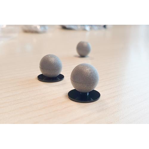 POSTURAL MARKERS SET - (LOT DE 100 PIÈCES) Sphères tridimensionnelles de 12,5 mm de diamètre avec base en plastique - Application cutanée à l'aide du ruban adhésif double face médical fourni.