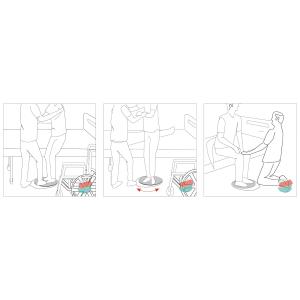 PIANO GIREVOLE (Ø38 cm x 1,5h cm) MAX 135 kg - Superficie antiscivolo - Leggero e compatto - Per trasferire in sicurezza persone con limitazioni di movimento, alleggerendo lo sforzo dell'assistente